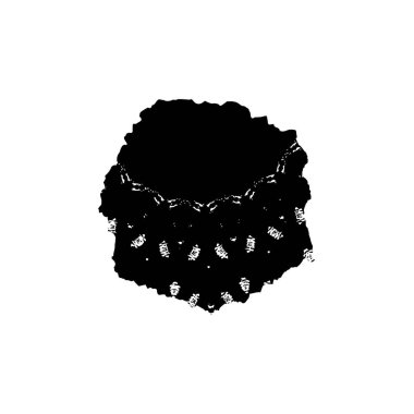 Beyaz arkaplanda siyah beyaz bir çiçek çelenginin vektör çizimi