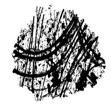 fırça darbeleri ve çizgileri ile siyah ve beyaz vektör grunge arkaplanı