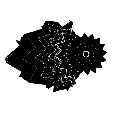 Siyah ve beyaz elementlerle soyut vektör deseni