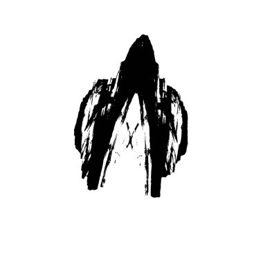 creative element of black brush stroke on white background 