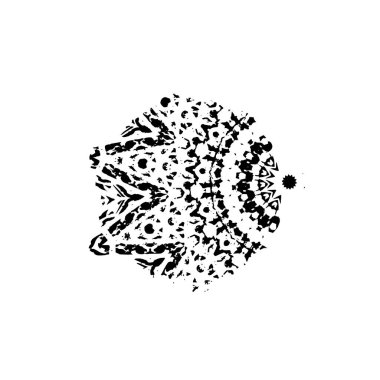 creative element of black brush stroke on white background 