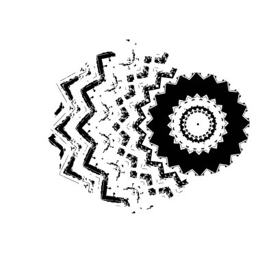 creative element of black brush stroke on white background 