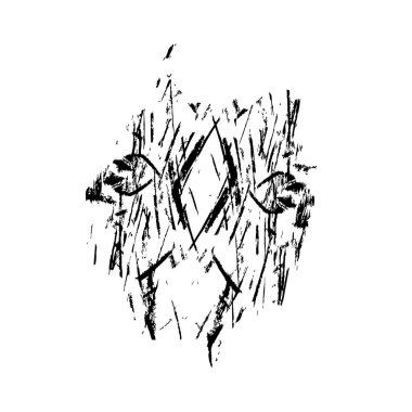 creative element of black brush stroke on white background 