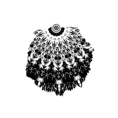 creative element of black brush stroke on white background 