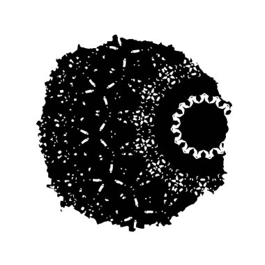 beyaz arkaplanda izole edilmiş siyah ve beyaz grunge noktası 