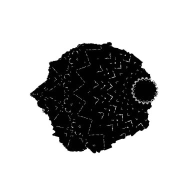 beyaz arkaplanda izole edilmiş siyah ve beyaz grunge noktası 