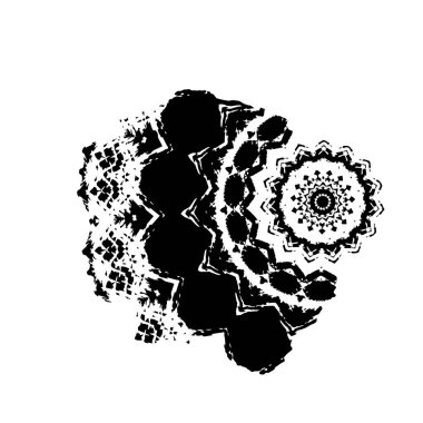 beyaz arkaplanda izole edilmiş siyah ve beyaz grunge noktası 