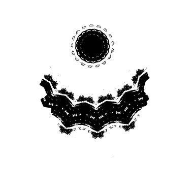 beyaz arkaplanda izole edilmiş siyah ve beyaz grunge noktası 