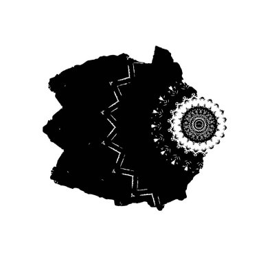 beyaz arkaplanda izole edilmiş siyah ve beyaz grunge noktası 