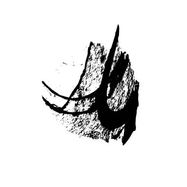 beyaz arkaplanda izole edilmiş siyah ve beyaz grunge noktası 