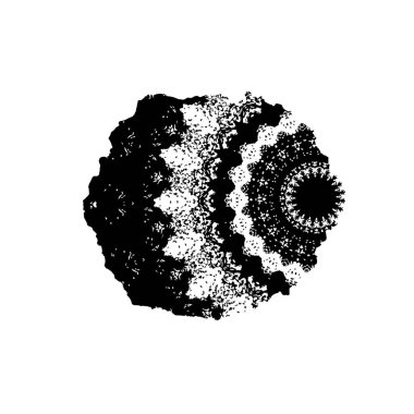 beyaz arkaplanda izole edilmiş siyah ve beyaz grunge noktası 