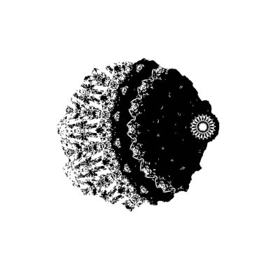 beyaz arkaplanda izole edilmiş siyah ve beyaz grunge noktası 