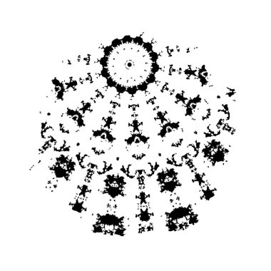 beyaz arkaplanda izole edilmiş siyah ve beyaz grunge noktası 