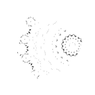 Beyaz arka planda soyut siyah nokta. vektör illüstrasyonu
