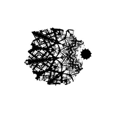 Beyaz arka planda soyut siyah nokta. vektör illüstrasyonu