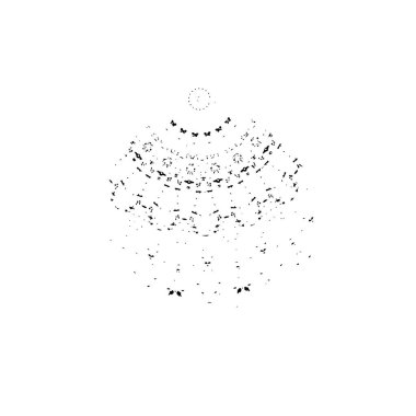 Beyaz arka planda soyut siyah nokta. vektör illüstrasyonu