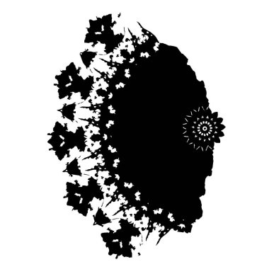 Beyaz arka planda soyut siyah nokta. vektör illüstrasyonu