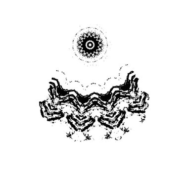 Beyaz arka planda soyut siyah nokta. vektör illüstrasyonu