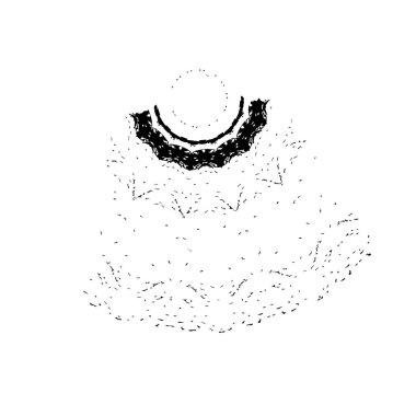 Beyaz arka planda soyut siyah nokta. vektör illüstrasyonu