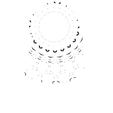 Beyaz arka planda soyut siyah nokta. vektör illüstrasyonu