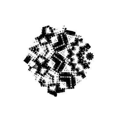 Beyaz arka planda soyut siyah nokta. vektör illüstrasyonu