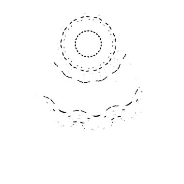 Beyaz arka planda soyut siyah nokta. vektör illüstrasyonu