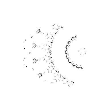 Beyaz arka planda soyut grunge siyah nokta. vektör illüstrasyonu