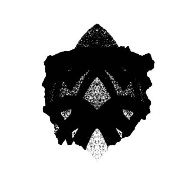 Siyah mürekkep lekesi. Beyaz arkaplanda soyut el boyama ögesi