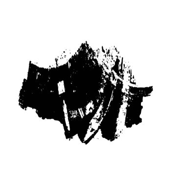 Sıkıntılı grunge grafik tasarımı. Mürekkep fırçası darbeleri ve doku. beyaz arkaplanda izole edilmiş.