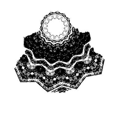 Vektör el çizimi çizimi. Siyah ve beyaz çizimler. monokrom
