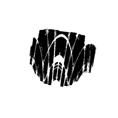 Fırça darbesi. Siyah beyaz boya. el çizimi fırça.