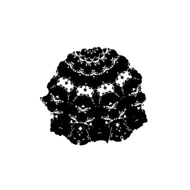 Siyah ve beyaz kar tanelerinin vektör çizimi