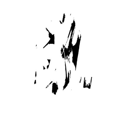 Siyah mürekkep fırça darbeleri.