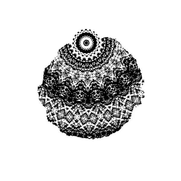 Soyut el çizimi mandala beyaz arka planda izole edildi. vektör illüstrasyonu.