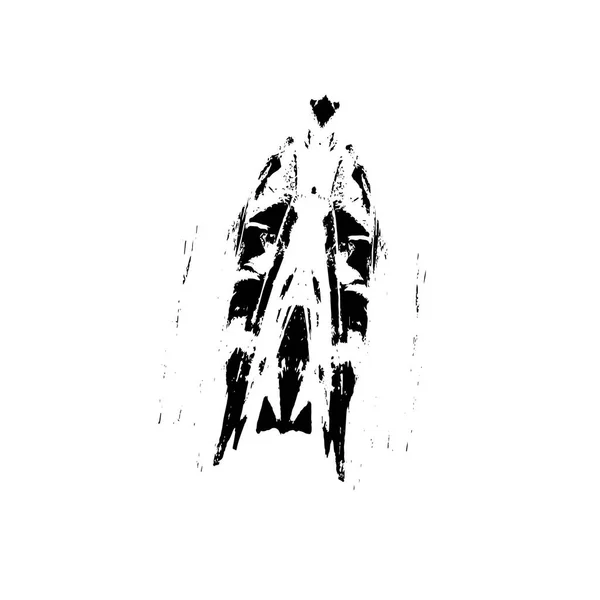 Egyszerű Illusztrációja Grunge Tinta Splash Stroke Fekete Fehér — Stock Vector