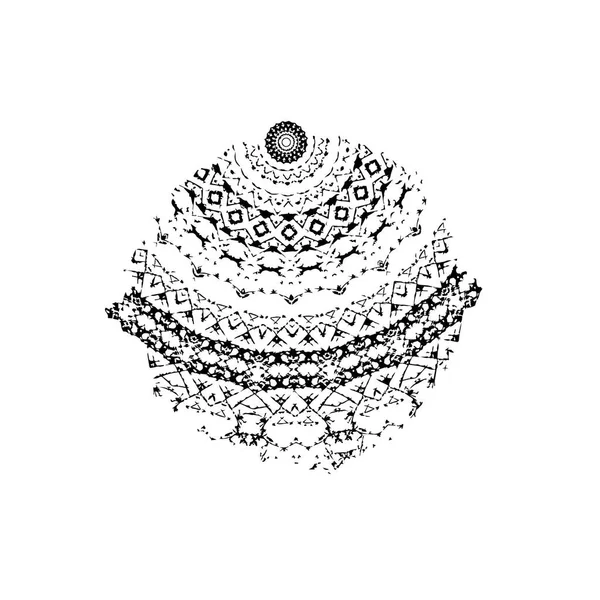 El çizimi mandala, doodle, etnik, boho tarzı, boho, vektör, illüstrasyon