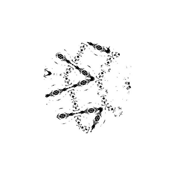 Tache Grunge Abstraite Noire Blanche Isolée Sur Fond Blanc — Image vectorielle
