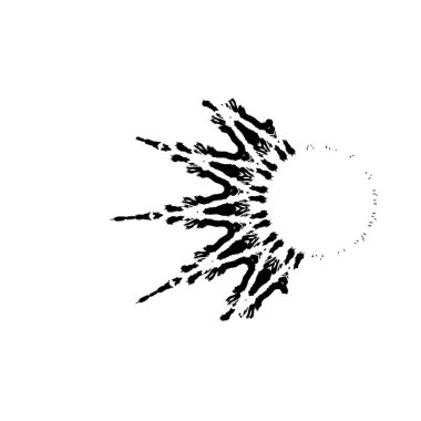 El çizimi güneş sembolü. vektör