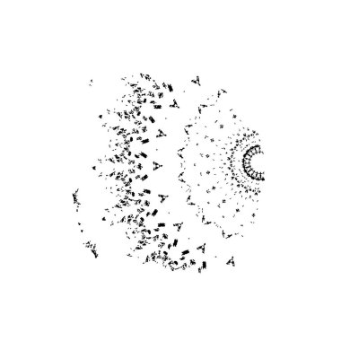 Beyaz arka planda soyut siyah nokta. vektör illüstrasyonu