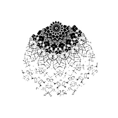 Beyaz arka planda soyut siyah nokta. vektör illüstrasyonu