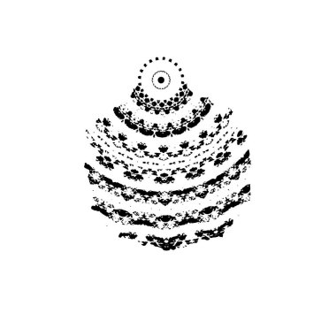 Beyaz arka planda soyut siyah nokta. vektör illüstrasyonu