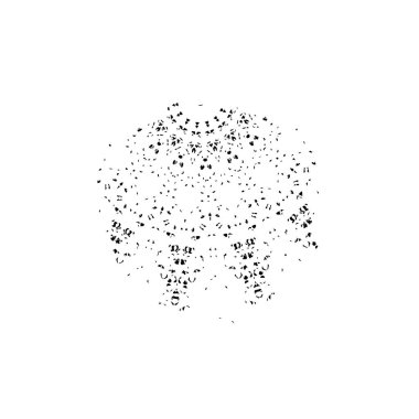 Beyaz arka planda soyut siyah nokta. vektör illüstrasyonu