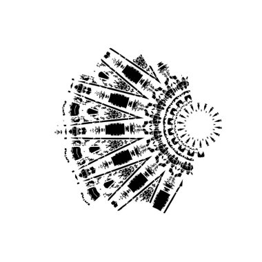 Beyaz arka planda soyut siyah nokta. vektör illüstrasyonu