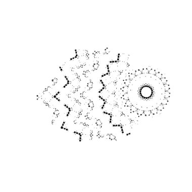 Beyaz arka planda soyut siyah nokta. vektör illüstrasyonu