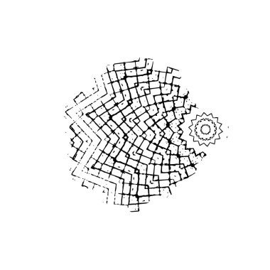 Beyaz arka planda soyut siyah nokta. vektör illüstrasyonu