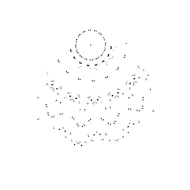 Beyaz arka planda soyut siyah nokta. vektör illüstrasyonu