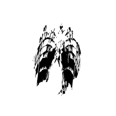 Beyaz arka planda siyah mürekkep fırça sıyrık