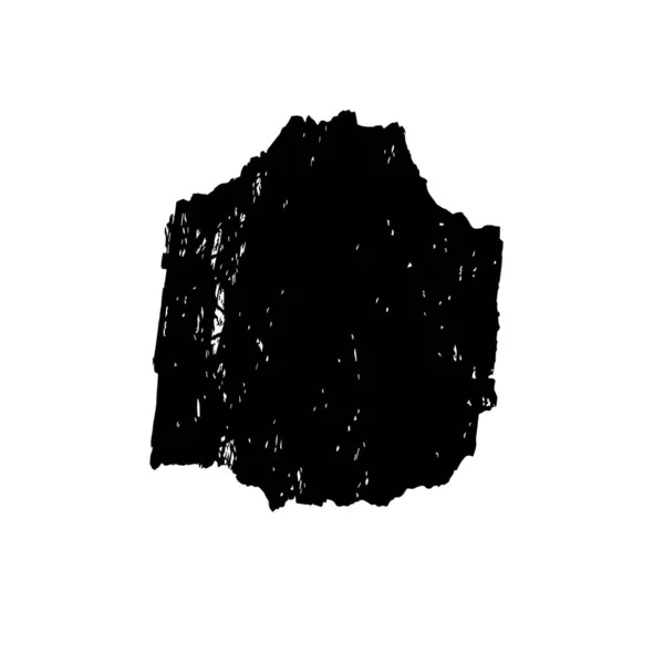 Black Grunge Ink Brush Strokes White Background — Stock Vector