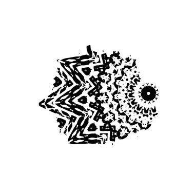 Beyaz arkaplanda kısmi mandala geometrik izi