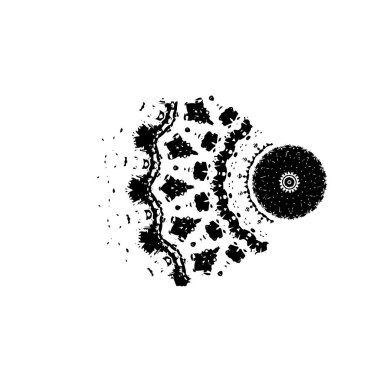Beyaz arkaplanda kısmi mandala geometrik izi
